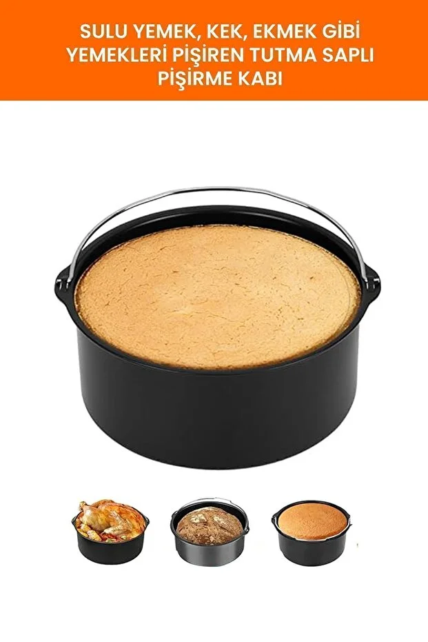 GoldMaster Airfryer Sıcak Hava Fritözü Pişirme Kabı Izgara Teli Şiş Pişirme Aparatları Aksesuar Seti